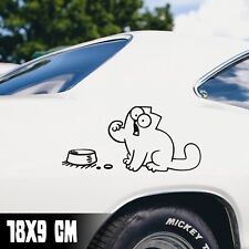 AUTO AUFKLEBER "SIMON'S CAT HUNGRIG" 18X9CM KATZE NAPF STICKER FUN JDM #0092