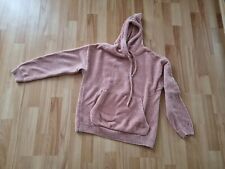 Chenille Pullover mit Kapuze lachsfarben Gr. S