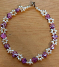 Damen Halskette mit Perlen mehrfarbig 52 cm lang !!!NEU!!!