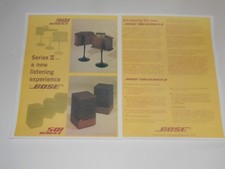 Bose 901, 501 Lautsprecher Ad Serie 2, 2 Seiten, '74, Artikel Und Info