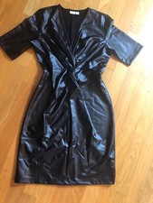 Sexy Bodyflirt Kleid Gr. M 38 Schwarz Kunstleder-Optik Lack-Optik NEU
