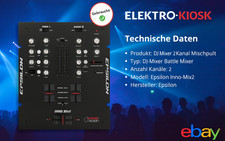 Epsilon Inno-Mix2 - DJ Mixer 2 Kanal Mischpult DJ-Mixer Battle Mixer Equipment