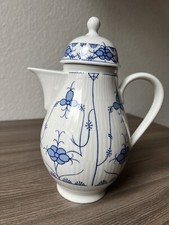 Kaffeekanne VEB Kahla Porzellan DDR 1954 - 1964 blaue Strohblume vintage
