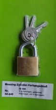 Messing-Zylinder- Vorhangeschloss   Bügelschloss 2,5 cm - 3 Schlüssel, NEU - OVP