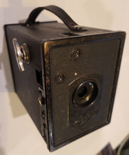 AGFA Kamera Box für 6x9cm Rollfilm Fixfokus Objektiv komplett mit Ledertasche