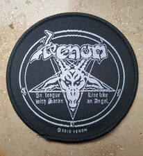 PATCH/AUFNÄHER - WOVEN - VENOM - IN LEAGUE WITH SATAN ... - BLACK / HEAVY METAL