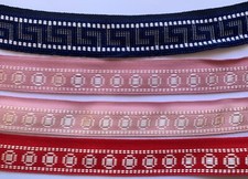 Silber Kreuz Puppen Kinderwagen Kapuze Spitze Briad - pro 1,1 m - Mohnrot rosa marineblau