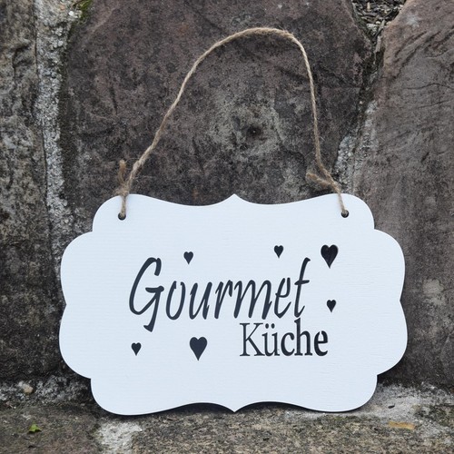 Holzschild gourmet küche - holzschild,