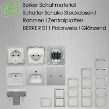 Schalter Schuko Steckdosen Rahmen Zentralplatten BERKER S1 polarweiss glänzend
