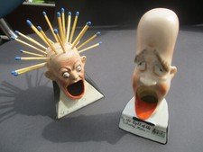  Zwei Schäfer & Vater Biskuitporzellan  Streichholzhalter  Aschenbecher Figuren 