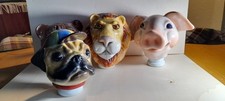 4 Porzellan Tierköpfe