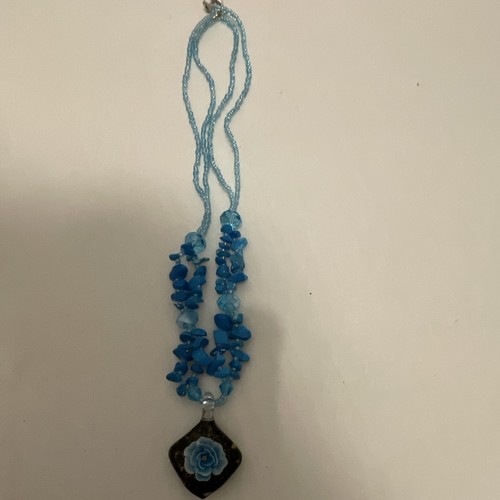 Blaue perlen halskette mit - blaue,
