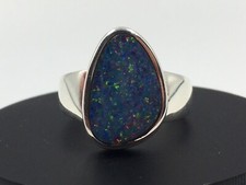 925 Sterling Silber Ring 1.42ct Australischer Boulder Opal Edelopal Band 17.2 54