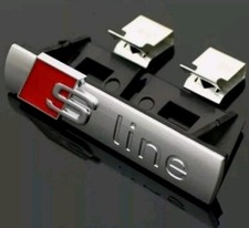 AUDI S LINE Chrom Matt Emblem Logo Schriftzug Zeichen Kühlergrill A3 A4 A5 Q3 5