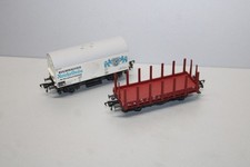 Fleischmann 2-Achser Bierwagen Reichelbräu und Rungenwagen Spur H0 #L975