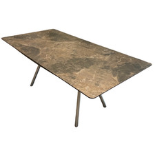 Lavida Esstisch Freiform Tischplatte Keramik Marmor Dunkel Gestell 