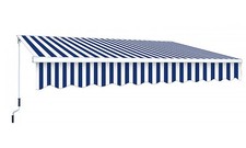 Gelenkarmmarkise Markise Sonnenschutz Dach Sunshine 4 x 2,5m blau-weiß 1B 2.Wahl