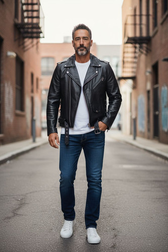 Herren lederjacke brando - brando, biker
