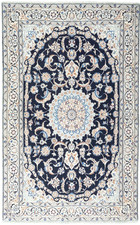 Perserteppich Nain 9 LA mit Seide Fein 201 x 126 cm Orientteppich Top Zustand