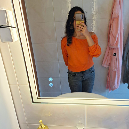 Damen strickpullover orange - strickpullover,