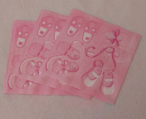 Servietten baby rosa geburt - 3,