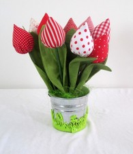Zehn stoff tulpen - stoff, rot