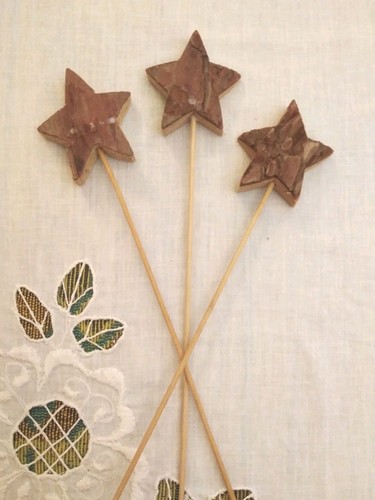 Stecker stern 3st natur holz - stern, 3st.natur