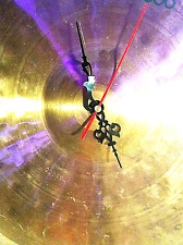 40cm SCHLAGZEUG BECKEN + QUARZ WANDUHR+ GONG +50-70er Inventar Phono Mid Century