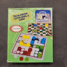 Schlangen-Leiter-Spiel & Ludo, Reisespiel, 2-4 Spieler ab 3 J. Koffer