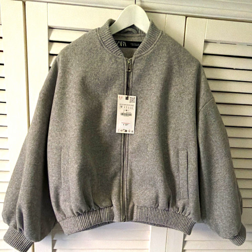 Zara damen bomberjacke grau - zara,