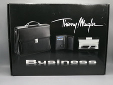 Thierry Mugler dreiteiliges Business Set in OVP schwarz Leder Design