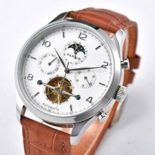 43mm Herren Parnis Automatische Armbanduhren Uhr Datumsanzeige Mechanisch