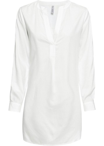 Longbluse mit leo detail - mit, leo-detail