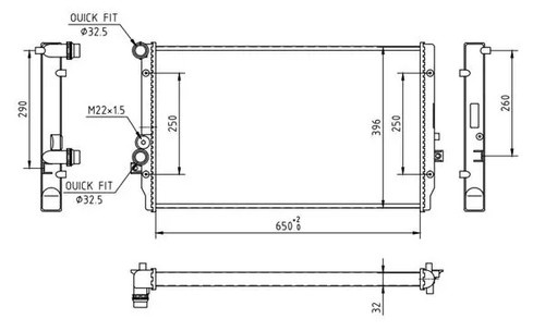 Wasserkühler 637 212 - , hart