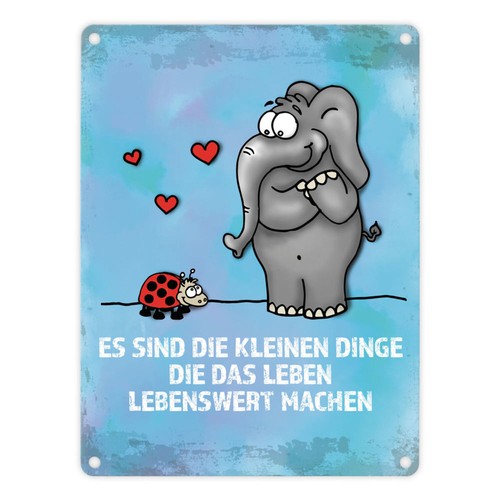 Metallschild mit elefant - metallschild,