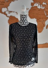 T-Shirt, Spitze, schwarz, Gr.40