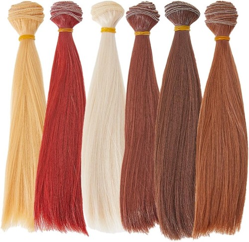 Puppenhaare kunststoff 20cm - puppenhaare, 6