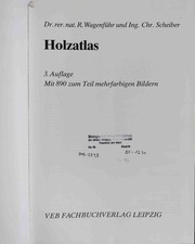 Holzatlas. Wagenführ, Rudi und Christian Scheiber: