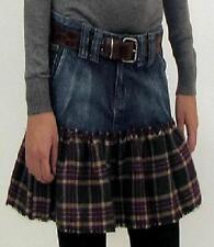 JEANS ROCK blau kurz Used