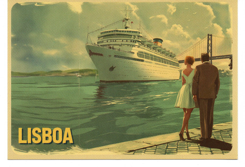 Blechschild lisboa retro - blechschild,