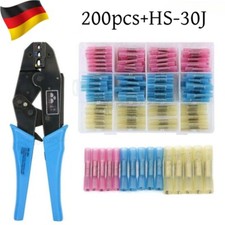 200x Schrumpfverbinder Quetschverbinder Stoßverbinder Crimpzange Kabelverbinder