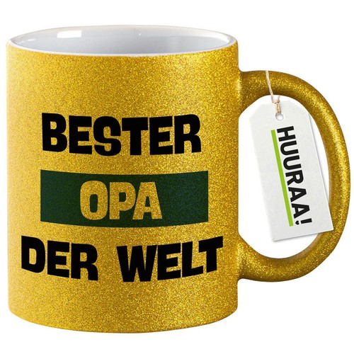 Glitzertasse bester opa der - glitzertasse,