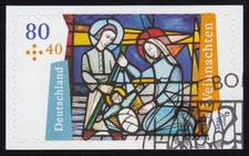 3574 Weihnachten Kirchenfenster 2020, selbstklebend auf neutraler Folie, O