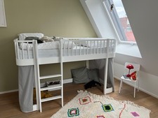 Hochbett, halbhoch, Oliver Furniture, weiß, inkl. Lattenrost 