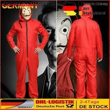Karneval Cosplay La Casa de Papel Salvador Dalí Overalls Unisex Kostüm + Maske
