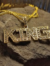 Halskette in Gold HIP HOP Rapper Fett und groß auffällig KING viele Steine TOP