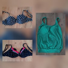 3 x Bademode Oberteil Bikini Tankini von Lascana+bpc -  Gr. 38/75D