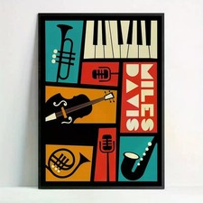 Leinwanddruck  Miles Davis Jazz  Konzertposter Wohnbild Wandbild Kunst Deko Bild