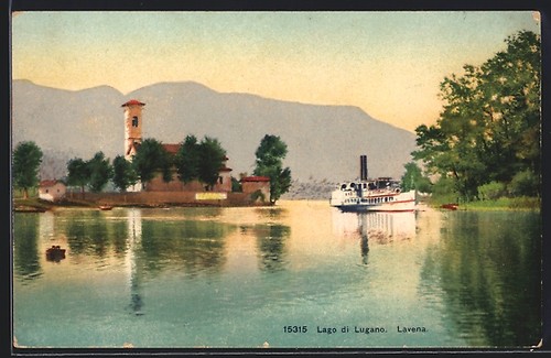 Ansichtskarte lavena lago di - ansichtskarte,
