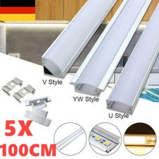 5m LED Profil Aluprofil Alu Schiene Leiste Profile für LED-Streifen Eloxiert DE